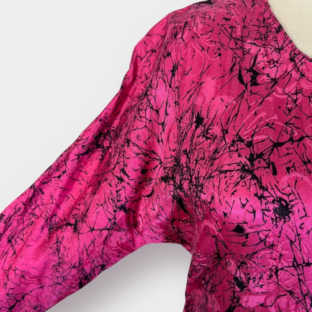 80s Mistero pink & black drop waist dress Size‎ S - Picture 3 of 8